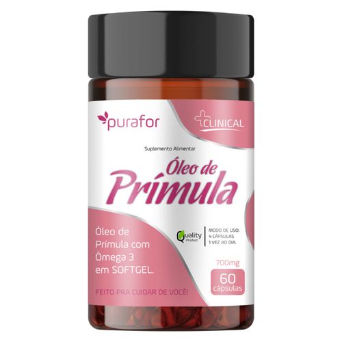 Óleo de Prímula 700mg Purafor – 2800mg por Dose | 60 Cápsulas – Equilíbrio Hormonal e Bem-Estar Feminino Óleo de Prímula 700mg Purafor – 2800mg por Dose | 60 Cápsulas – Equilíbrio Hormonal e Bem-Estar Feminino
